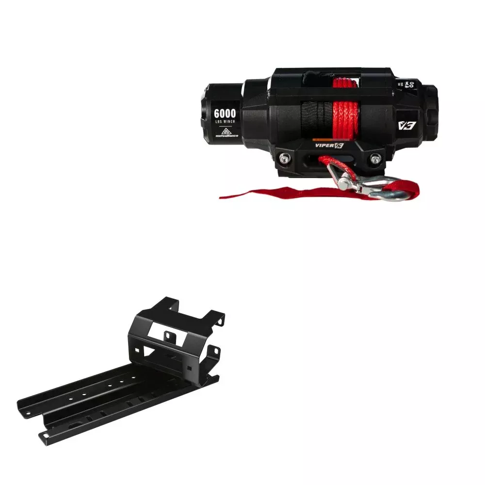 Viper 6000lbs V3 Winch Red Rope With Mount For Polaris Sportsman X2 800 Touring 2008