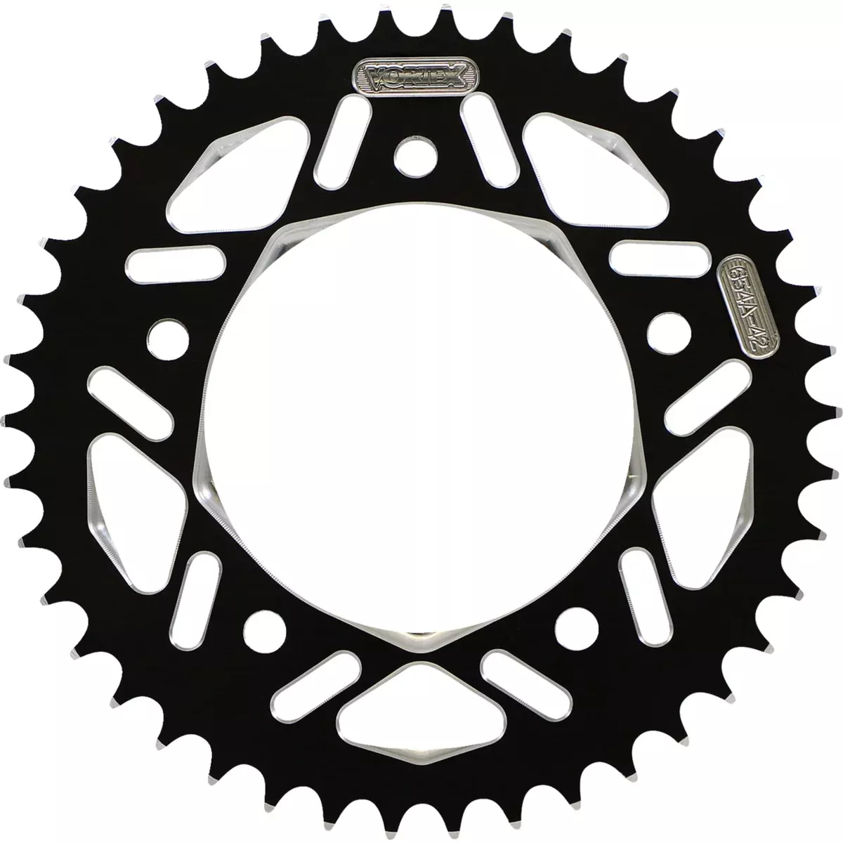 VORTEX 1211-1832 654AZK-42 Aluminum Rear Sprocket Aluminum Sprocket – Black – Rear – 42 Tooth