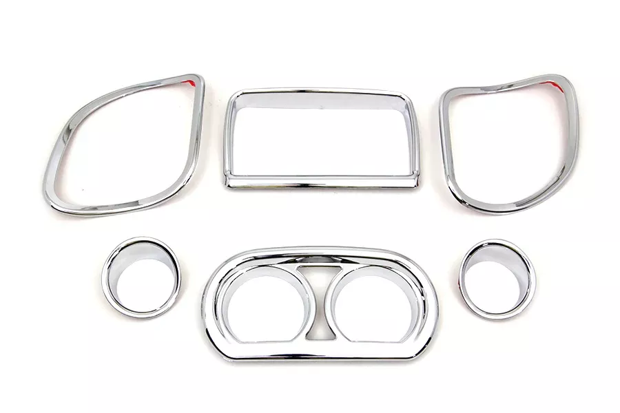Vtwin Chrome Inner Fairing Gauge Trim Kit 2015-2023 Harley Road Glide FLTR