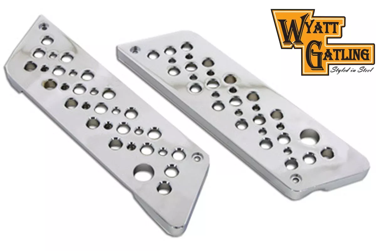 VTwin Swiss Cheese ChromeSaddlebag Hinge Covers 1993-2013 Harley Touring FLT