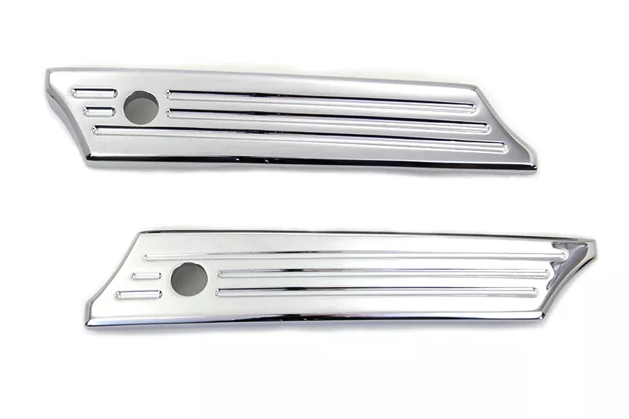 VTwin Wyatt Gatling Chrome Saddlebag Hinge Covers 2014-2025 Harley Touring FLT