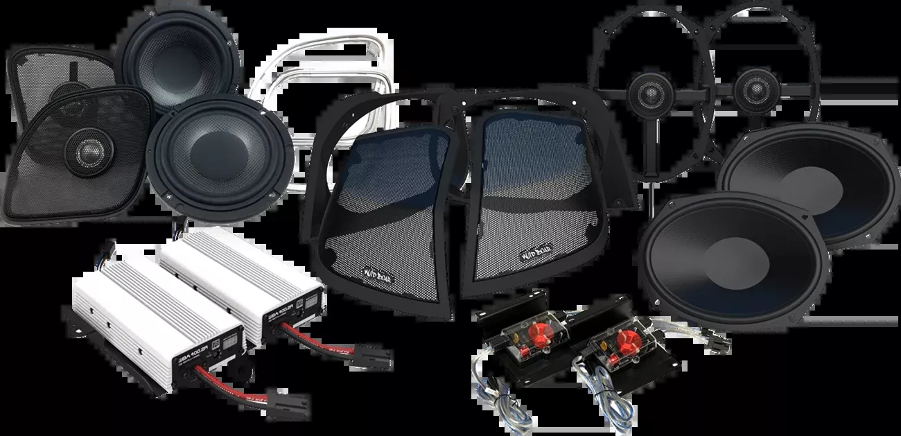 Wild Boar 800W Front/Rear Speaker & Amplifier Kit for 2015-23 Harley Road Glide
