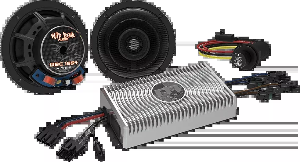 Wild Boar Front 6.5" Speaker & Bluetooth Amp Kit for 2019-2022 Harley FLHTI