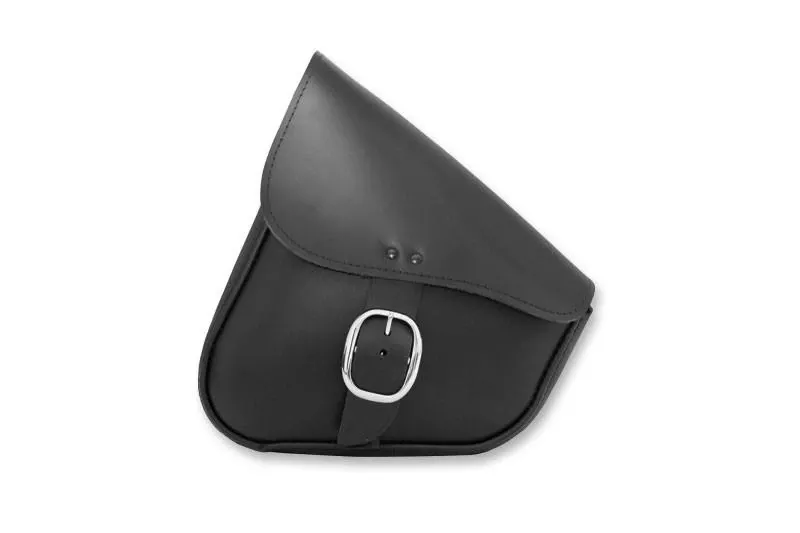 Willie & Max Swing Arm Bag for '84-17 FLST/FXST Black with Chrome Buckle
