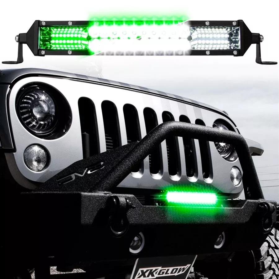 XK Glow 2-in-1 20″ LED Light Bar Flood & Spot Combo w Hunting Mode For Jeep