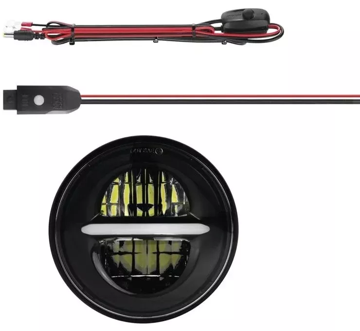 XK Glow XK-5IN-KIT-B Black 5-3/4″ LED Motorcycle Headlight w/ Bluetooth