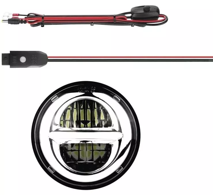 XK Glow XK-5IN-KIT-W Chrome 5-3/4″ LED Motorcycle Headlight w/ Bluetooth
