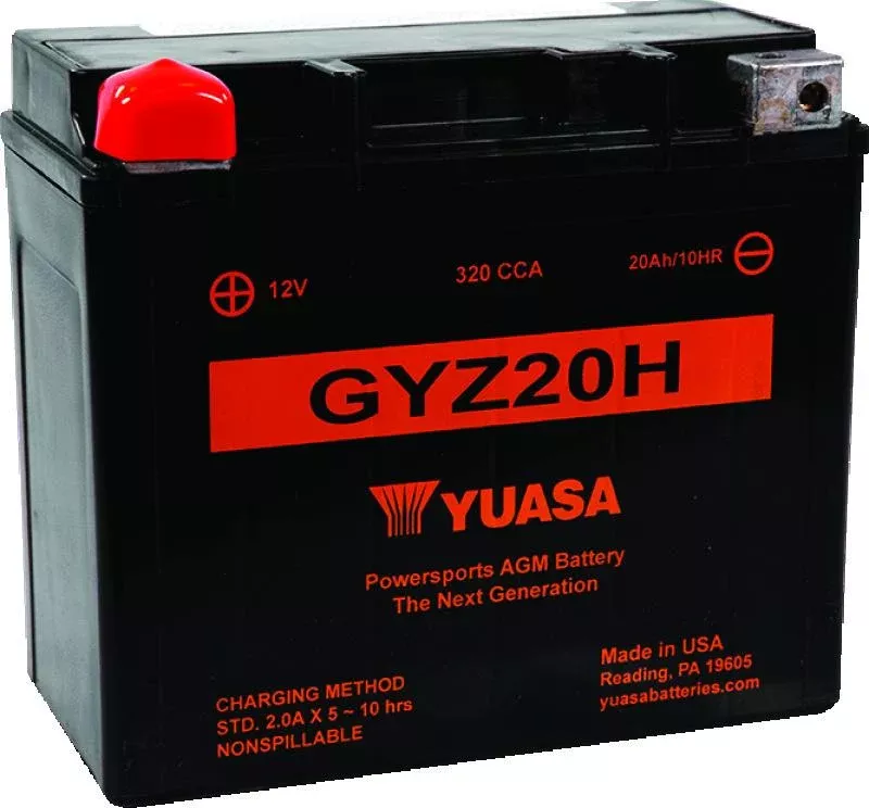 Yuasa GYZ20H High Performance Maintenance Free AGM 12-Volt Battery