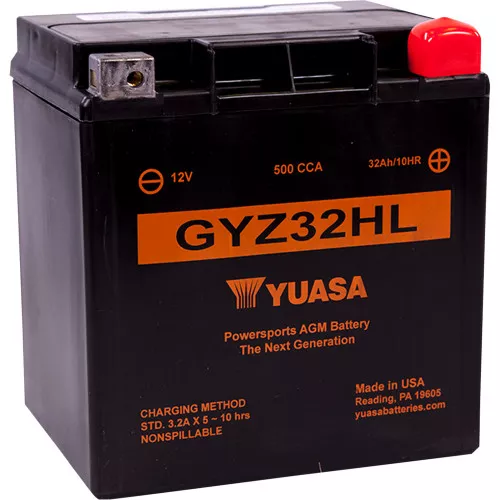 Yuasa GYZ32HL Factory-Activated AGM Maintenance Free Battery for 1999-2022 Harley Touring