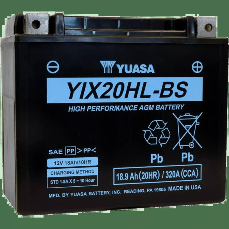 Yuasa YIX20HL-BS High Performance 12V Battery