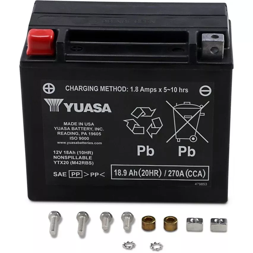 Yuasa YTX20 High Performance 12V 270A AGM Battery Universal Harley Motorcycle