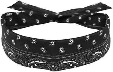 ZANheadgear Unisex-Adult Polyester Cooldanna (Black Paisley, One Size)