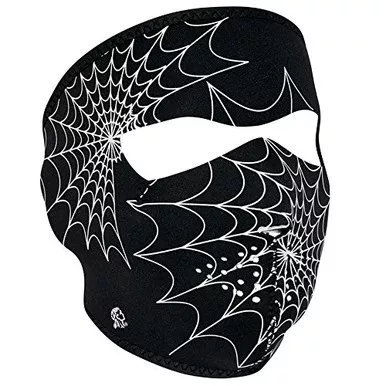 Zanheadgear – WNFM057G Neoprene Full Face Mask, Spider Web, Glow in the Dark